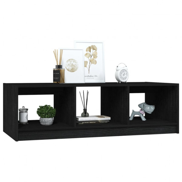 Mesa de centro madera maciza de pino negro 110x50x34 cm M 4