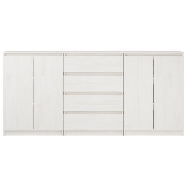 Armario auxiliar 3 unidades madera maciza de pino blanco M 4