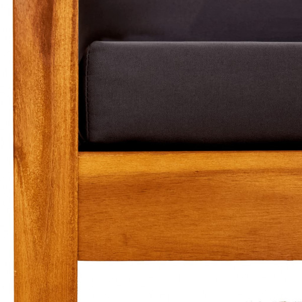 Banco de jardín con mesa y reposapiés madera de acacia macizoa M 5