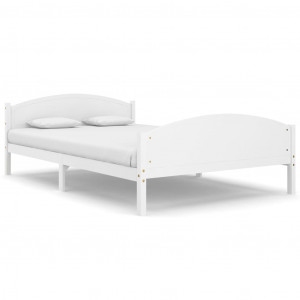 Estrutura de cama 140x200 cm pinho maciço branco H
