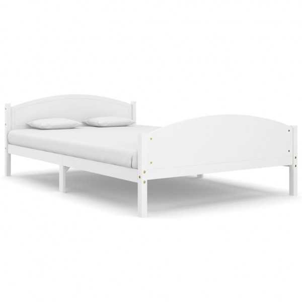 Estructura de cama de madera maciza de pino blanco 140x200 cm M 2