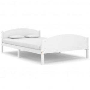 Estrutura de cama 160x200 cm pinho maciço branco H
