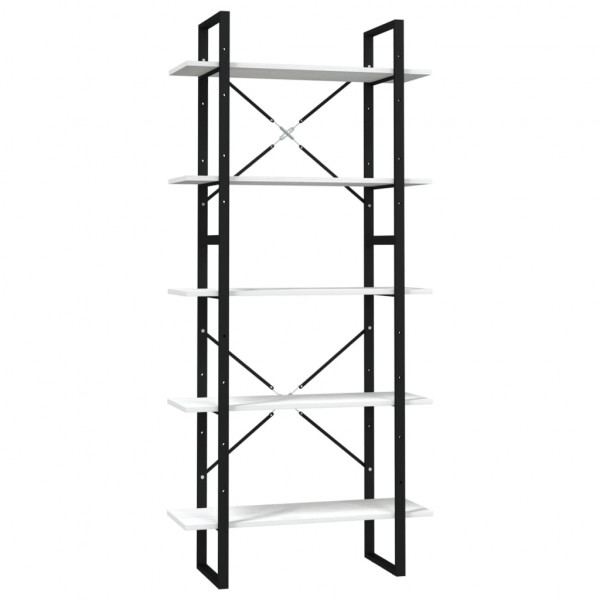 Estante c/ 5 prateleiras 80x30x175 cm madeira de pinho branco M 2