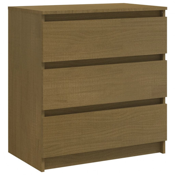 Mesita de noche madera maciza de mango marrón miel 60x36x64 cm M 2