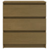 Mesita de noche madera maciza de mango marrón miel 60x36x64 cm 5