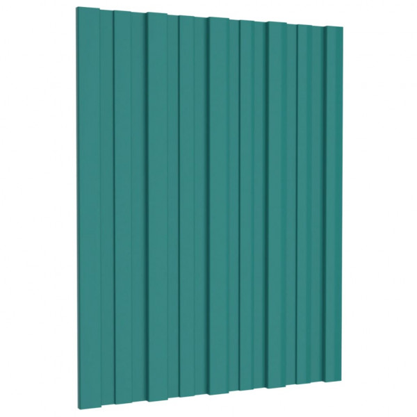 Painel de telhado em aço galvanizado verde 36 unidades 60x45 cm M 3