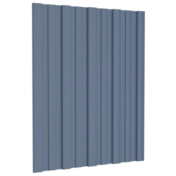 Painéis de telhado 36 pcs 60x45 cm aço galvanizado cinzento M 3