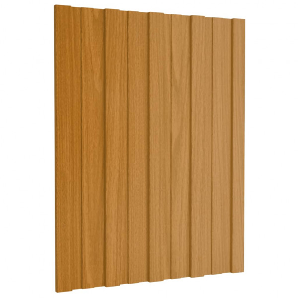 Panel de tejado acero galvanizado color madera 36 uds 60x45 cm M 3
