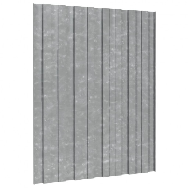 Painéis de telhado 36 pcs 60x45 cm aço galvanizado prateado M 4