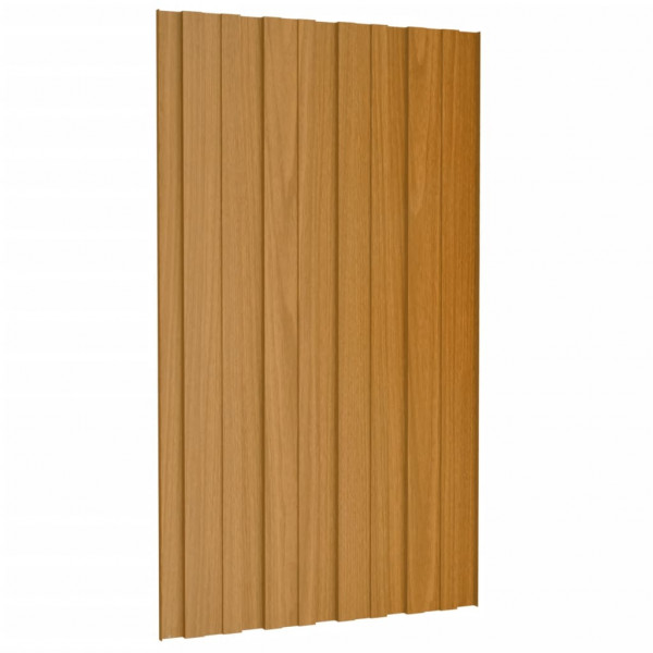 Panel de tejado acero galvanizado color madera 36 uds 80x45 cm M 4