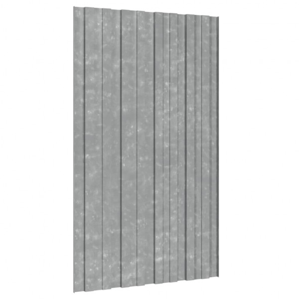 Painéis de telhado 36 pcs 80x45 cm aço galvanizado prateado M 4