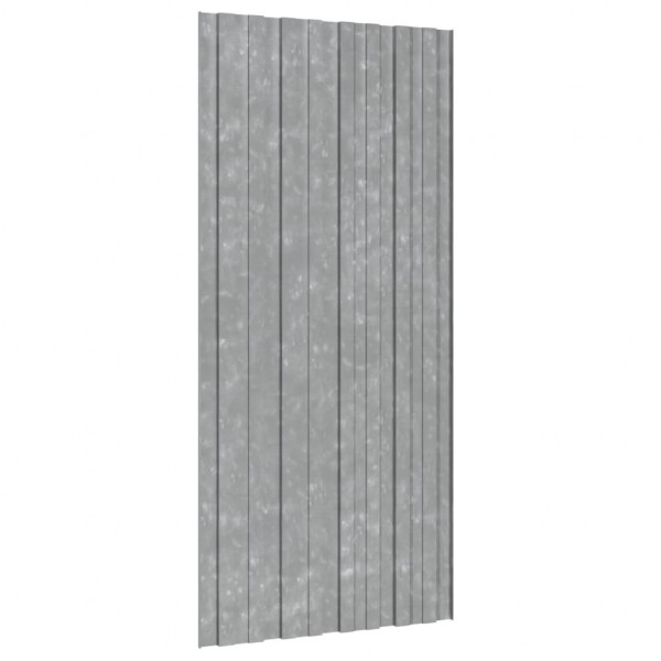 Painel de telhado em aço galvanizado prateado 12 unidades 100x45 cm M 4