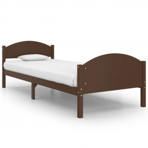 Estructura de cama madera maciza pino marrón oscuro 100x200 cm H