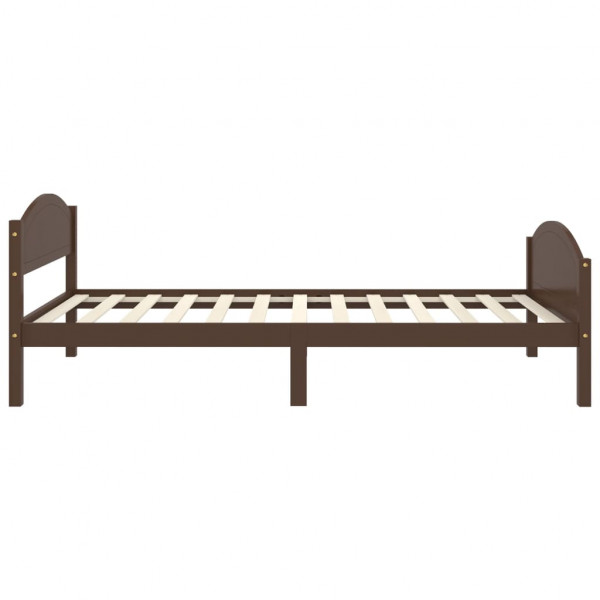 Estructura de cama madera maciza pino marrón oscuro 100x200 cm M 5