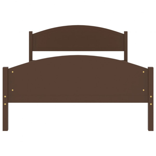Estructura de cama madera maciza pino marrón oscuro 120x200 cm M 4