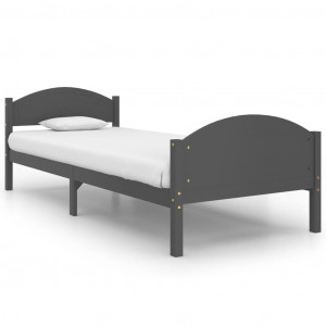 Estructura de cama madera maciza de pino gris oscuro 100x200 cm H