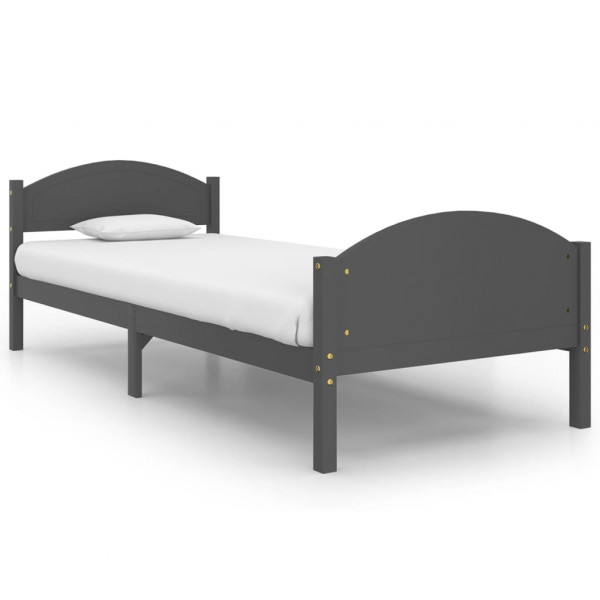 Estrutura de cama 100x200 cm pinho maciço cinzento-escuro M 2