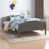 Estructura de cama madera maciza de pino gris oscuro 120x200 cm 1