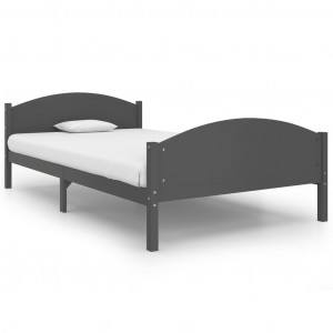 Estructura de cama madera maciza de pino gris oscuro 120x200 cm H