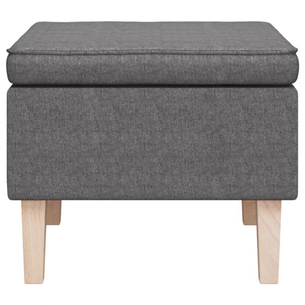 Taburete con patas de madera tapizado tejido gris claro M 3