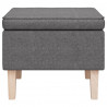 Taburete con patas de madera tapizado tejido gris claro 3