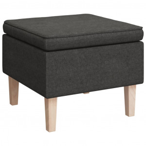 Taburete con patas de madera tapizado tejido gris oscuro H