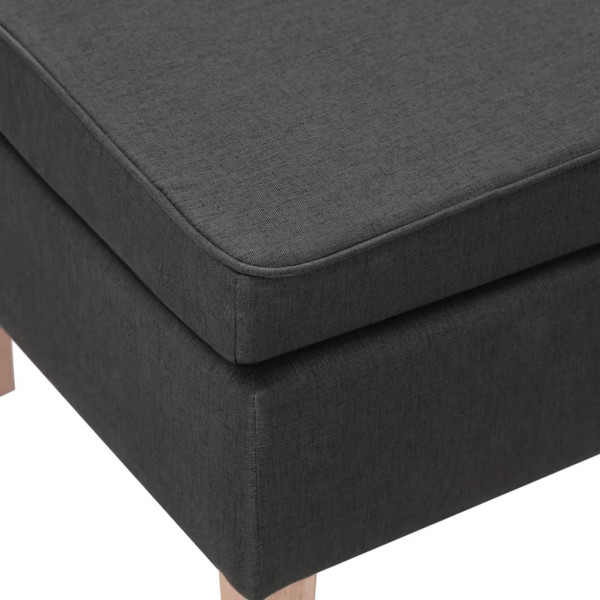 Taburete con patas de madera tapizado tejido gris oscuro M 4