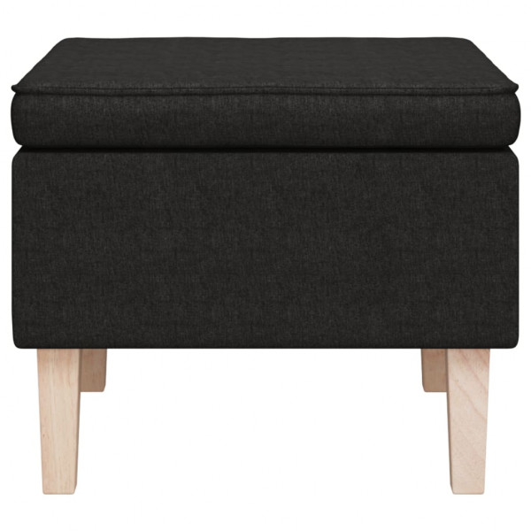 Taburete con patas de madera tapizado tejido negro M 3