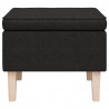 Taburete con patas de madera tapizado tejido negro 3