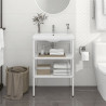 Estructura de lavabo de hierro blanco 59x38x83 cm 1