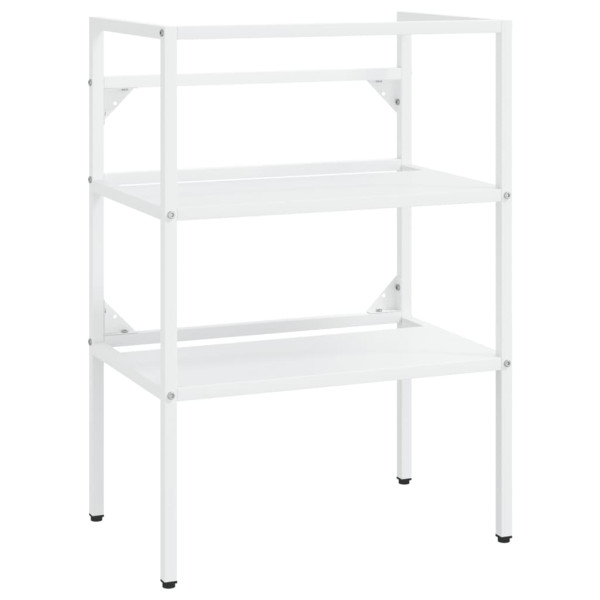Estructura de lavabo de hierro blanco 59x38x83 cm M 2