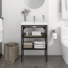 Estructura de lavabo de hierro negro 59x38x83 cm 1