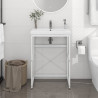 Estructura de lavabo de hierro blanco 59x38x83 cm 1