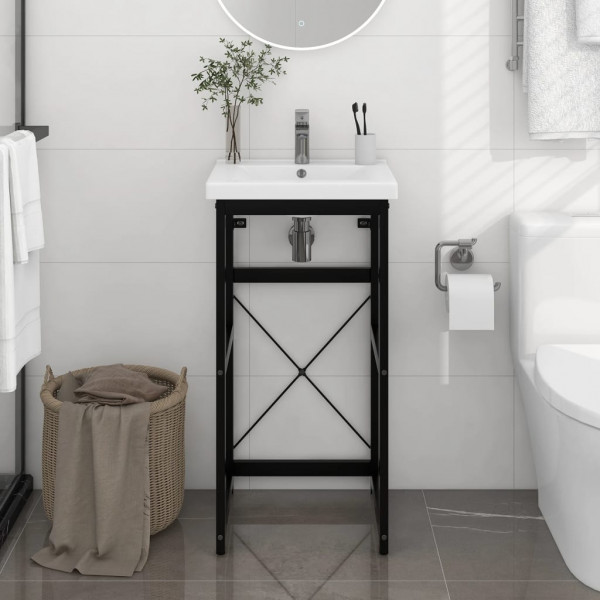 Estructura de lavabo de hierro negro 40x38x83 cm D