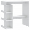Mesa de bar c/ prateleiras 100x50x101.5 cm branco brilhante 2