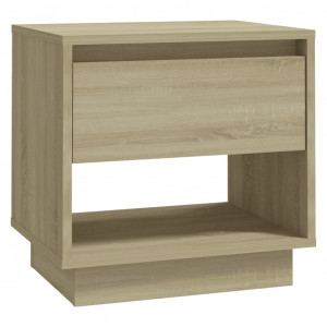 Mesita de noche madera contrachapada roble Sonoma 45x34x44 cm H