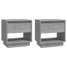 Mesas cabeceira 2pcs 45x34x44cm derivados madeira cinza-cimento 2