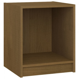 Mesita noche madera pino maciza marrón miel 35.5x33.5x41.5 cm H