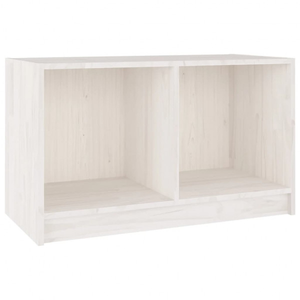 Mueble de TV de madera maciza de pino blanco 70x33x42 cm M 2
