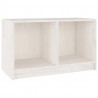 Mueble de TV de madera maciza de pino blanco 70x33x42 cm 2