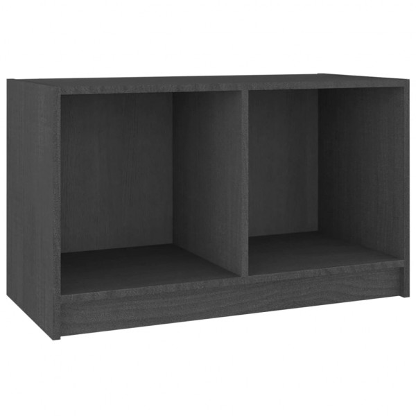 Mueble de TV de madera maciza de pino gris 70x33x42 cm M 2