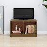 Mueble de TV de madera maciza de pino marrón miel 70x33x42 cm 1