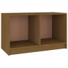 Mueble de TV de madera maciza de pino marrón miel 70x33x42 cm 2