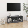 Mueble de TV madera maciza de pino gris 104x33x41 cm 1