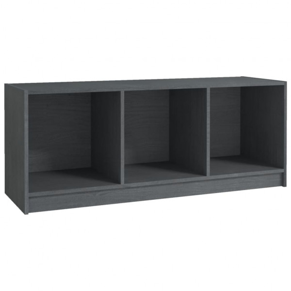 Mueble de TV madera maciza de pino gris 104x33x41 cm M 2