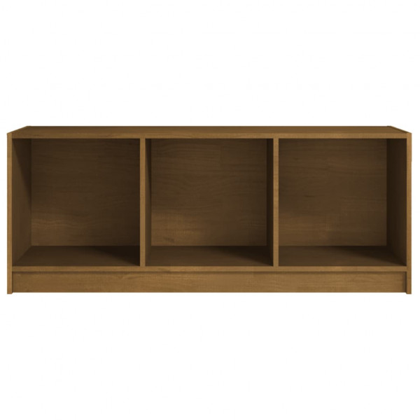 Mueble de TV de madera maciza pino marrón miel 104x33x41 cm M 5