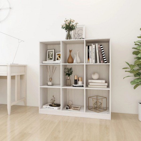 Estantería/divisor espacios madera pino blanco 104x33.5x110 cm D