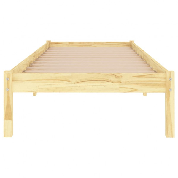 Estructura de cama individual pequeña madera maciza 75x190 cm M 4