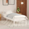 Estructura de cama madera maciza individual blanco 75x190 cm 1