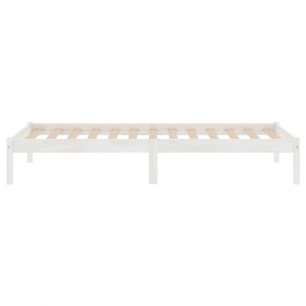 Estrutura cama pequena solteiro 75x190 cm madeira maciça branco M 5